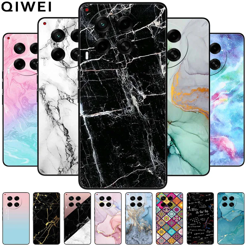 For Tecno Camon 30 Case Fashion Marble Black Silicone TPU Soft Bumper for Tecno Camon30 5G Camon 30 Pro 5G Protector Capa Shells