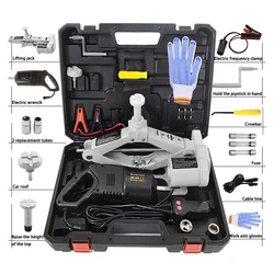 12V Car Electric Car Jack Kit Scissor Jack Impact Wrench Built-in Flash LED Light  Emergency Tool Tire Repair Kit Lift Jack