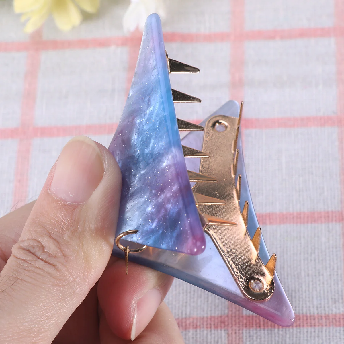 1pc artiglio di acido acetico clip a triangolo grande per le donne mollette per capelli con impugnatura antiscivolo a tenuta forte adatte a tutti i capelli