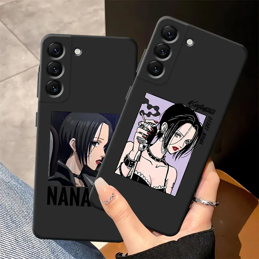 حافظة لهاتف سامسونج جالاكسي A40 A16 A17 A30 A15 A20 A13 A70 A10 A12 A04 A06 A50 A05 غطاء هاتف ناعم أسود أنيمي ناناس أوساكي خط #1