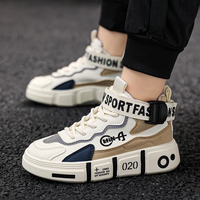 

Boys' shoes 2024 new children's high top sports shoes Boys' non-slip board shoes CUHK children student tide brand
