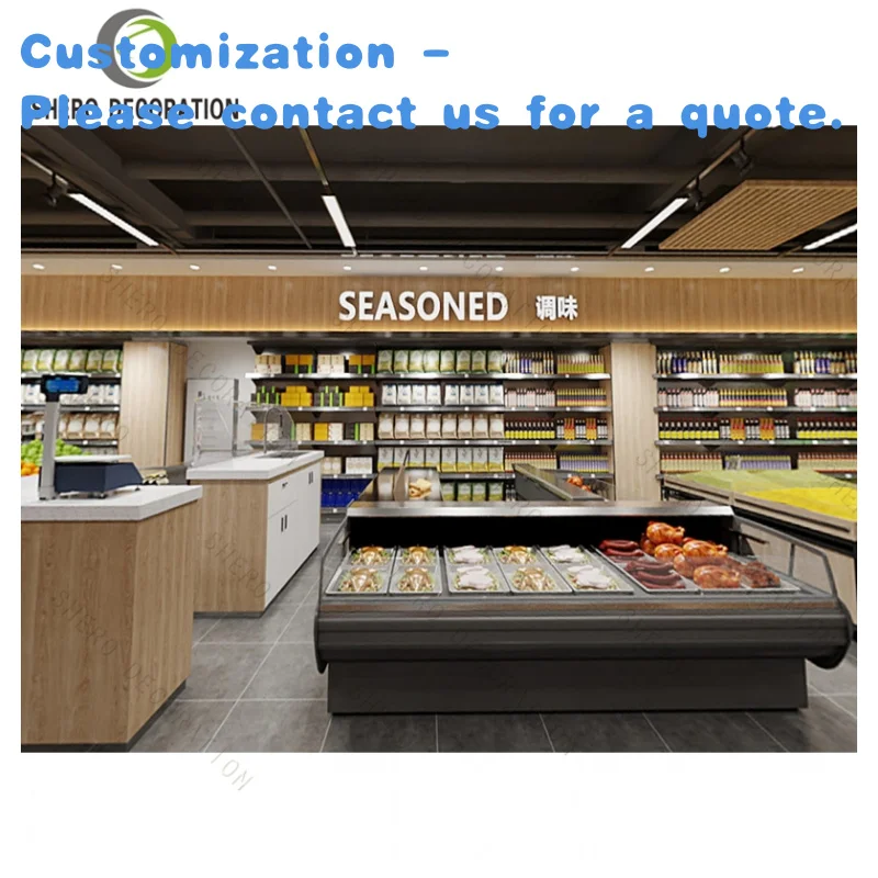 

custom.Factory Selling Supermarket Furniture Wooden Supermarket Display Rack Supermarket Interior Design