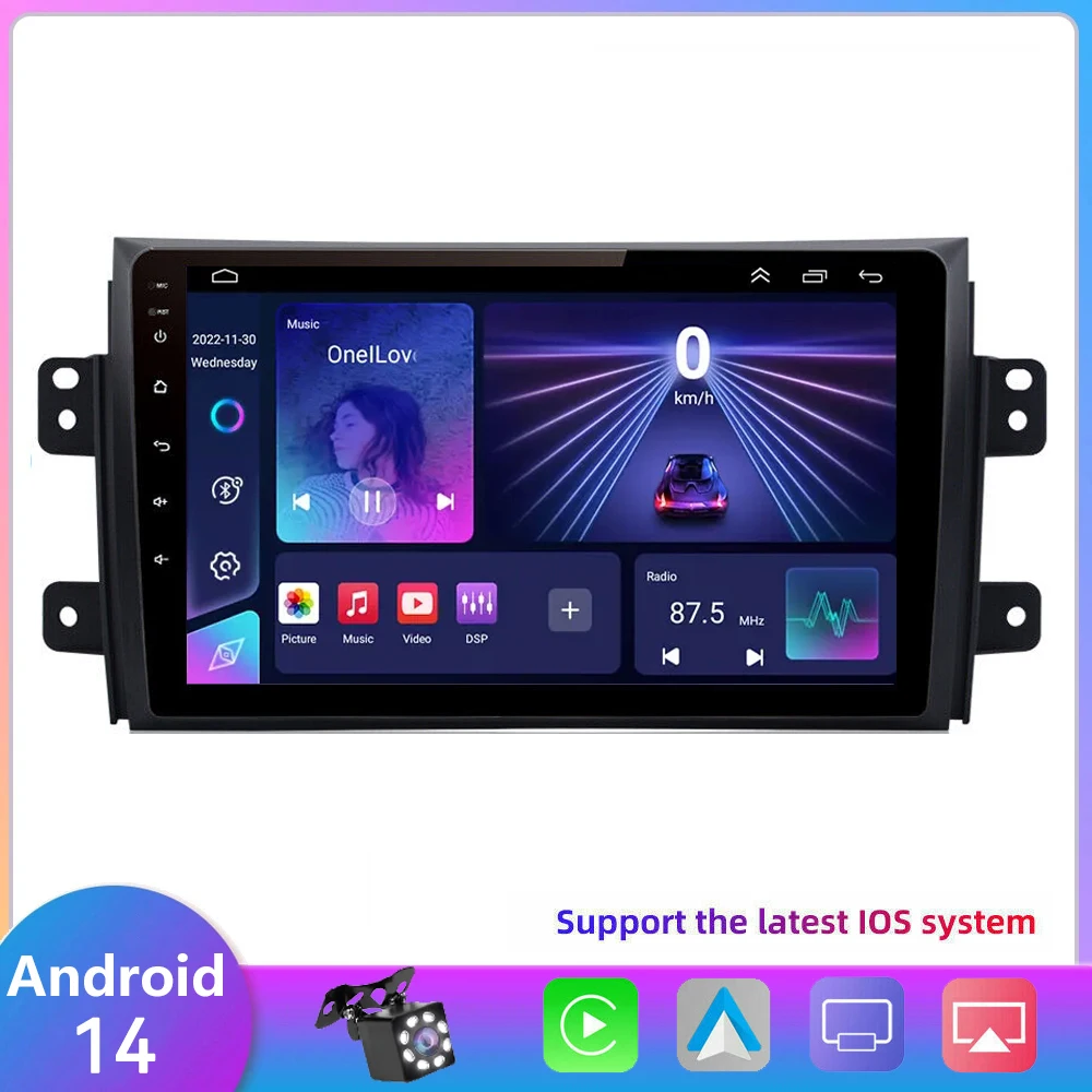 

8 Core 2Din Android 14 Car Radio Multimedia Video Player For Suzuki SX4 SX 4 2006-2012 2013 Carplay autoradio gps Head Unit DSP