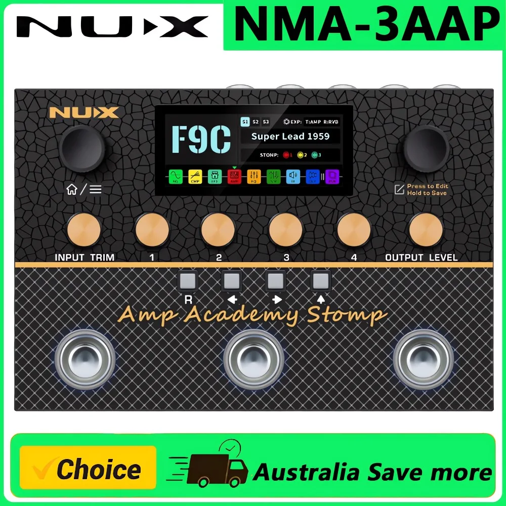 Pedal de Guitarra Eléctrica NUX NMA-3AAP Amp Academy con Simulación de Altavoz