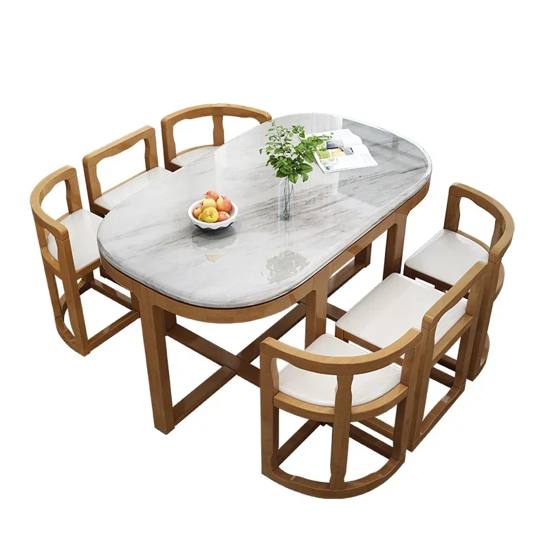 #Wooden Modern Dining Room Sets 6 Chairs Eclectic Large Kitchen Console Table Chairs Chinese Mesas De Comedor Kitchen Furniture