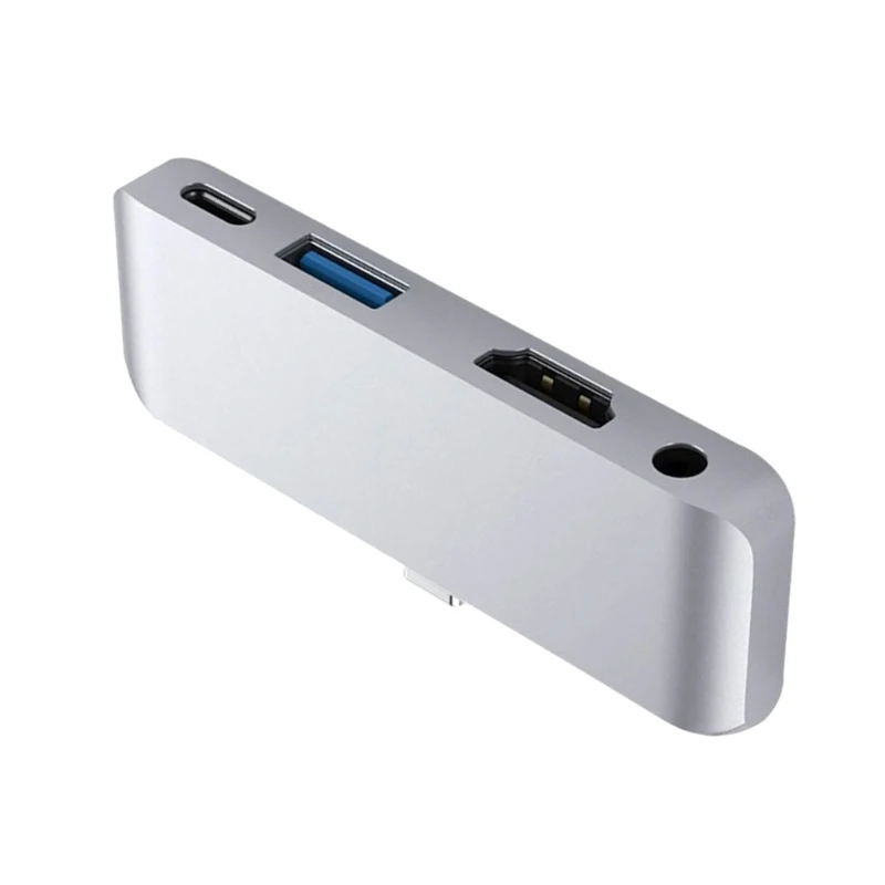 Док-станция USB C Hub 4/5 в 1 USB C Порт подачи питания USB USB C 3,5 мм Разветвитель порта кардридера для ноутбука