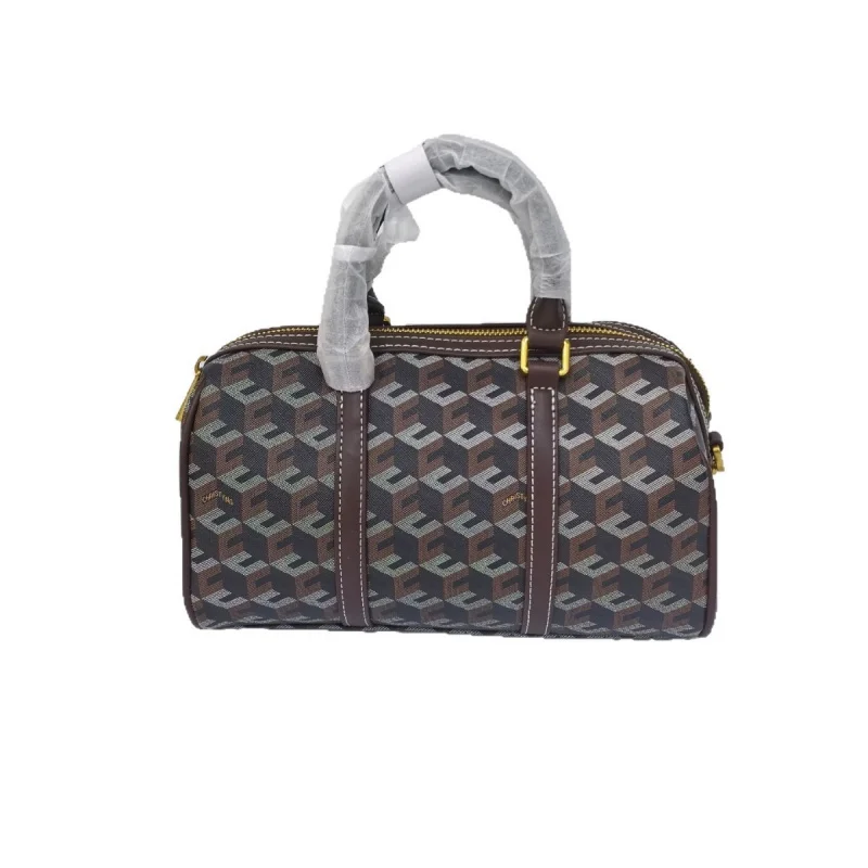 Geometric Boston Bag Women Large Capacity PU Leather Top Handle Handbag Convertible Crossbody Purse Travel Office