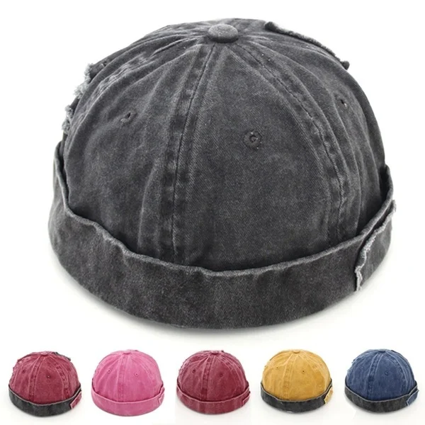 New Children Skullcap Beanies Hat  Retro Brimless Hat  Casual Pumpkin Hat Hip Hop Cap Outdoor Sport Cap  Denim Cap Casquette