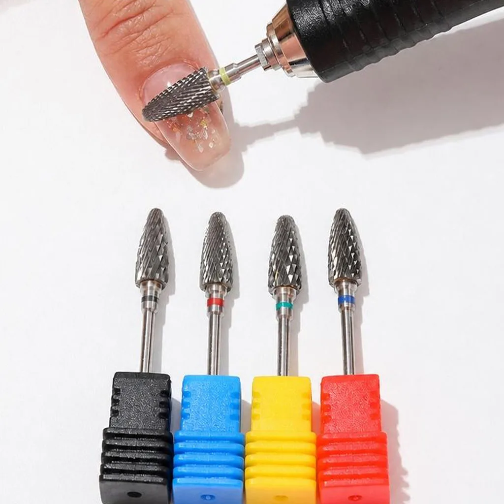 Tungsten Carbid Nail Drill Bits Electric Manicure Drill Accessory Milling Cutters for Nail Gel Polish Remover Nail Tools Efiles
