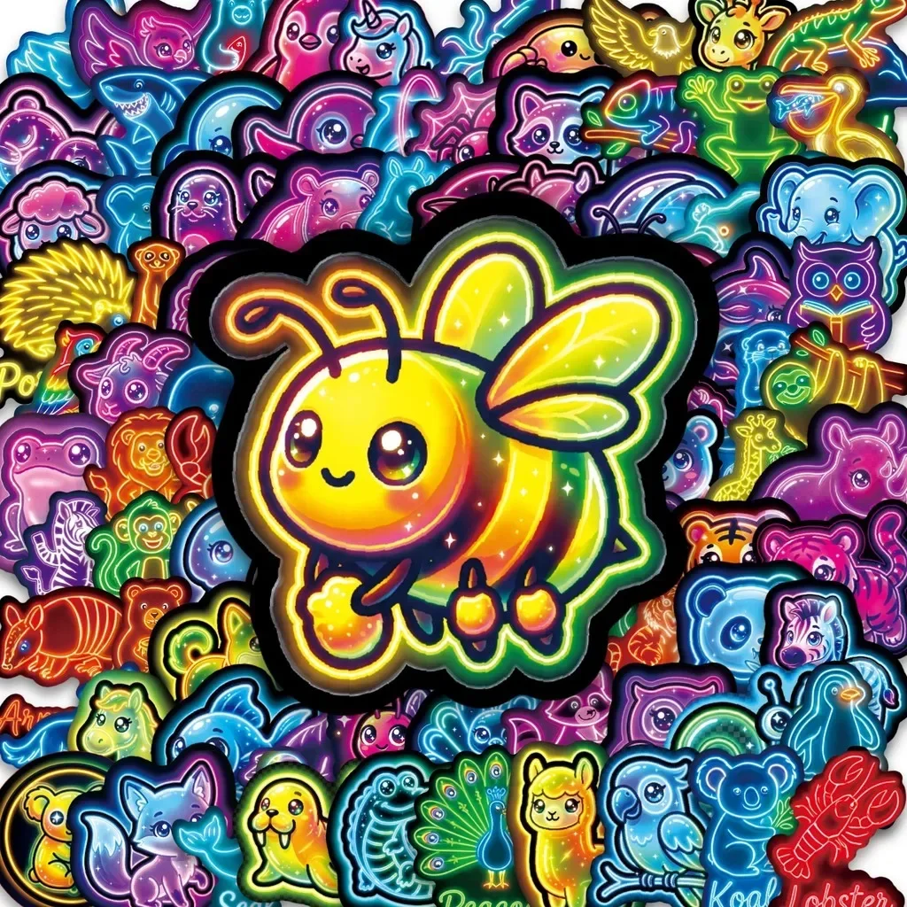 Luminous Creature Sticker Pack 50/100 Sheets Edgy Animal Graffiti Sticker for Customizing Motor Gear Laptop Giajar Sticker Store