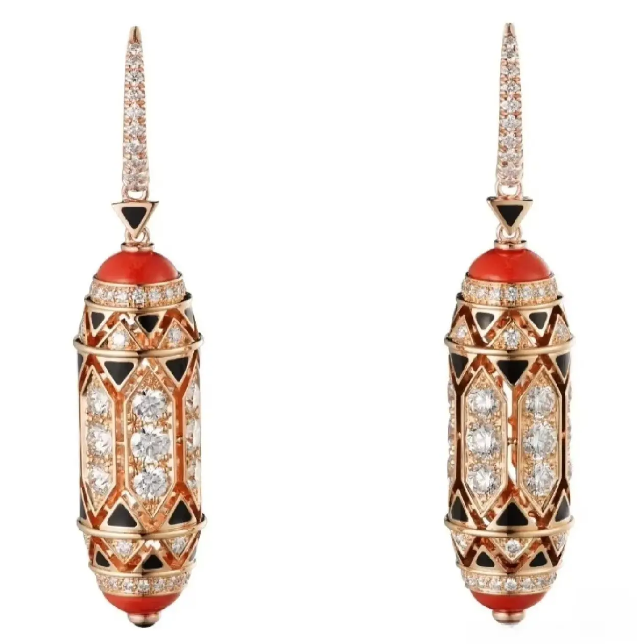 Luxury Art Deco 925 Sterling Silver Drop Earrings Artificial Coral Vintage Fine Jewelry for Women's Engagement Banquet Gifts