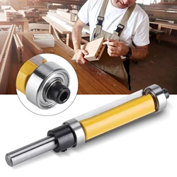 Flush Trim Router Bit with Top and Bottom Bearing 1‑1/2inch H * 1/4inch Shank Woodworking Tool Router Bit Straight Router Bit