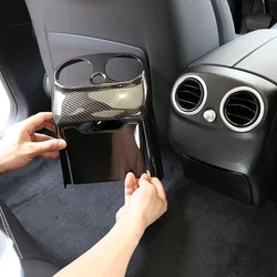 2Pcs ABS Carbon for Mercedes Benz W205 C Class C-Class 2015-2018 Car Accessories Rear Air Conditioning Vent Cover Trim