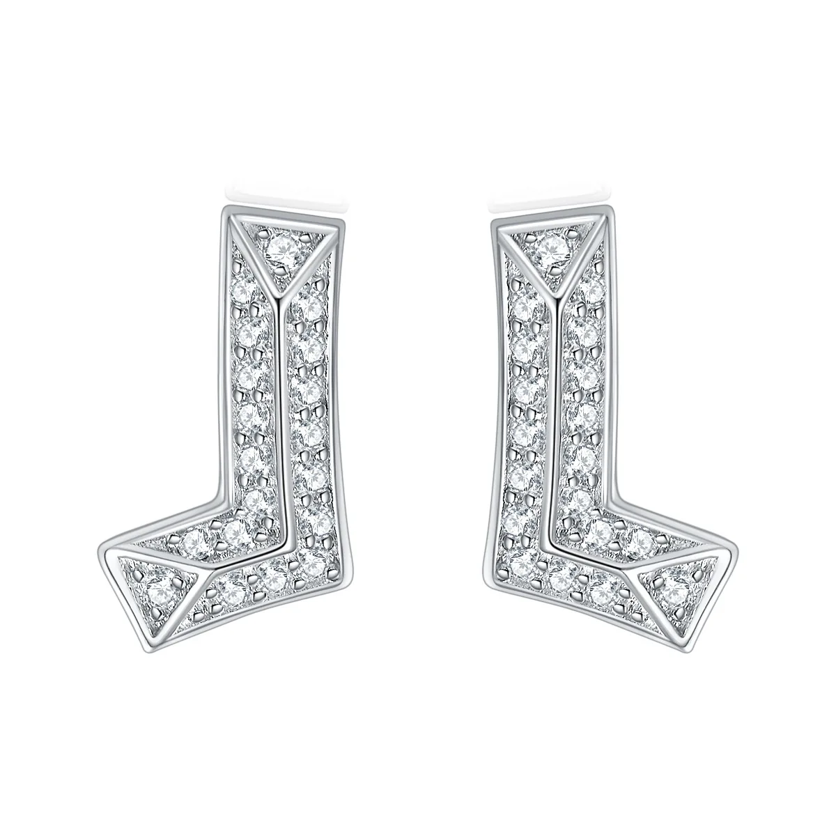 

18-каратное золото PT950, платина, серебро S925, 7-слойное гальваническое золото, L-письмо, драгоценный камень, персонализированные серьги, темпераментные ювелирные изделия