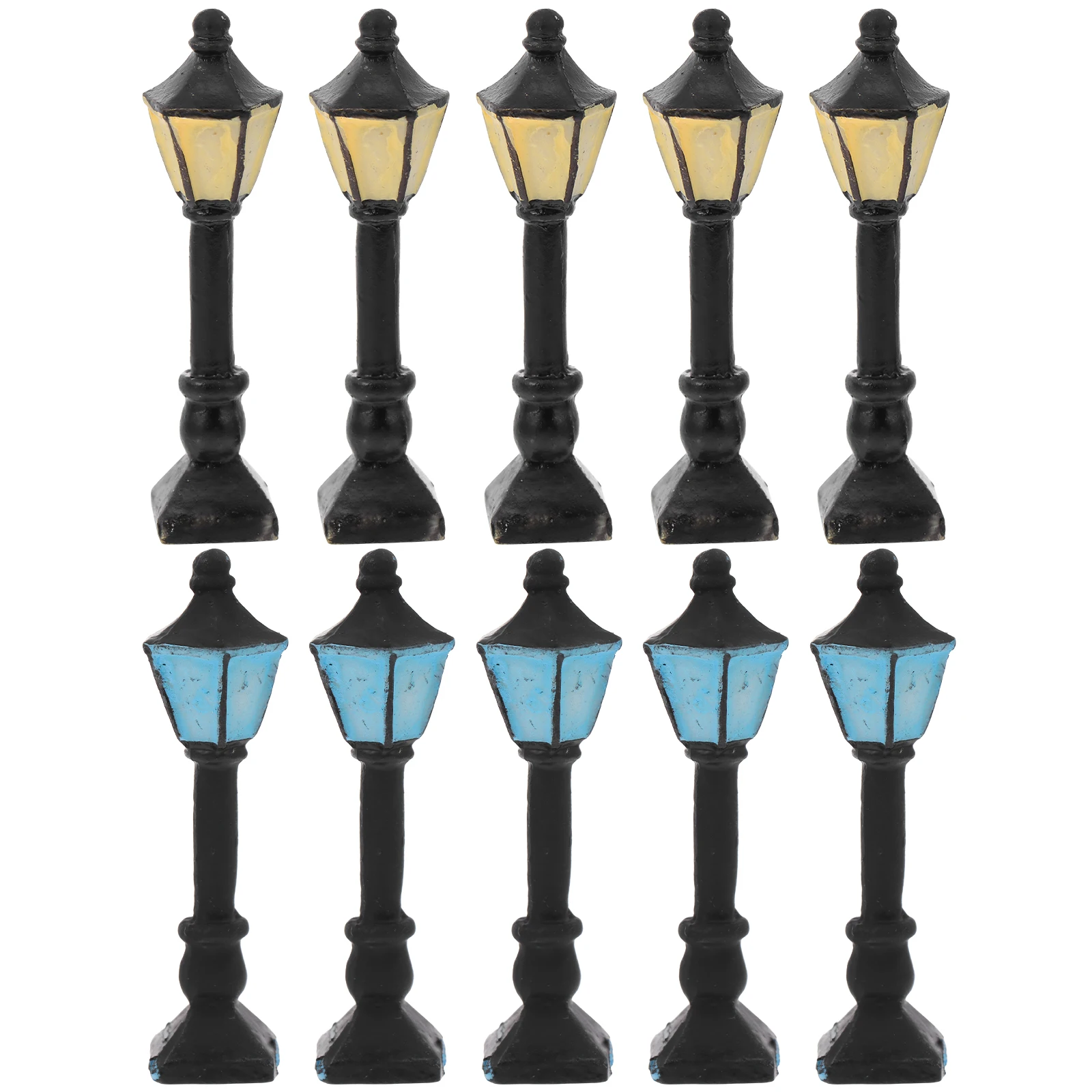 

10pcs Resin Mini Street Lamp Garden Landscape Decor For Diy Light Ornament Micro Adornment Moss Miniature Scene