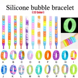 Color decompression bubble dimple toy irritability anti-stress relief color silicone bracelet anxiety sensory autism ADHD childr