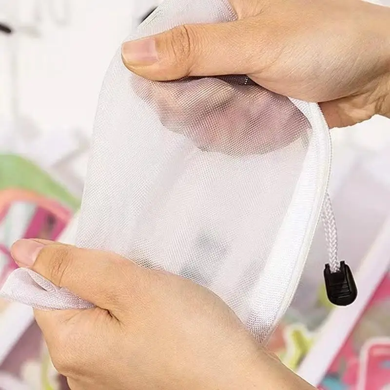 Toy Storage Mesh Bags With Handle Clear Zipper Organizer For Kids Puzzle Game Reusable Document Stationery Pouch