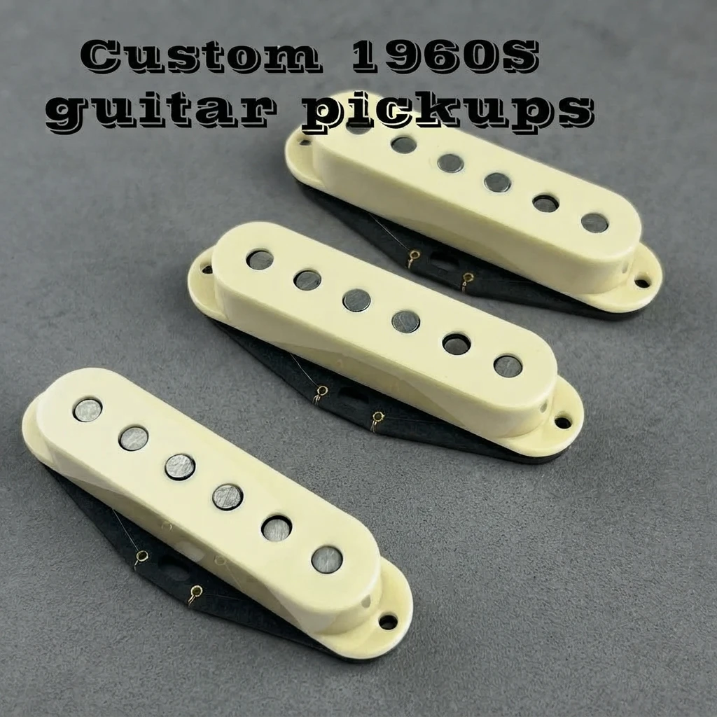 1960s Vintage Single Coil Pickup Set, Alnico 5 Magnets, Hand-Wound, Neck Middle Bridge, Mounting Screws for ST Style Guitars