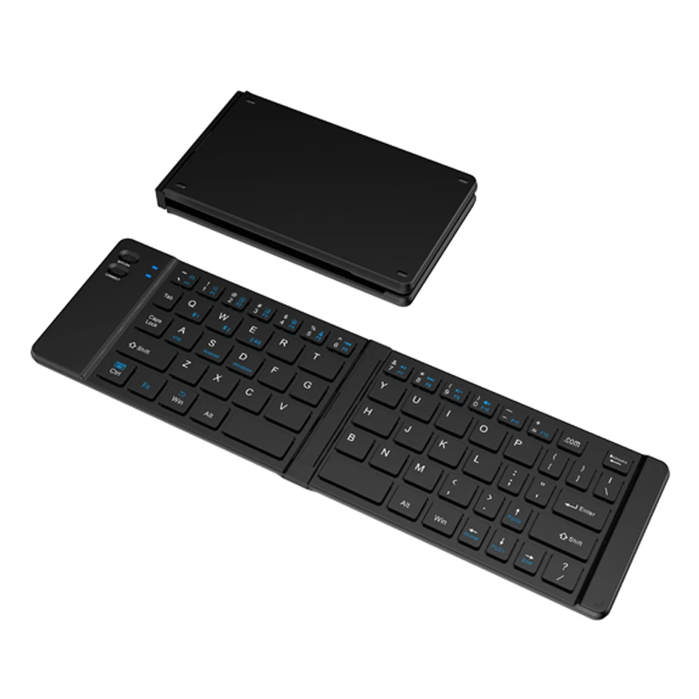 JOMAA Bluetooth 2.4G Wireless Foldable Keyboard Rechargeable Mini Portable Keyboard Foldable Keyboard for Windows IOS PC