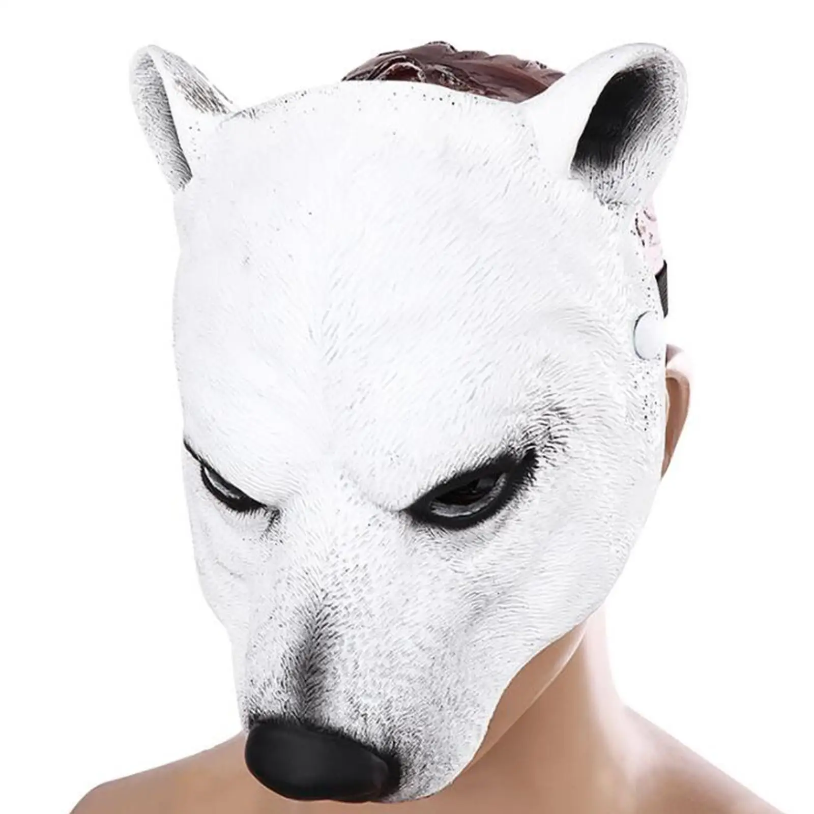 Máscara de oso Polar de Halloween 3D, cubierta Facial ligera, máscara de media cara realista para decoración de festivales, disfraz de fiesta de Cosplay, novedad