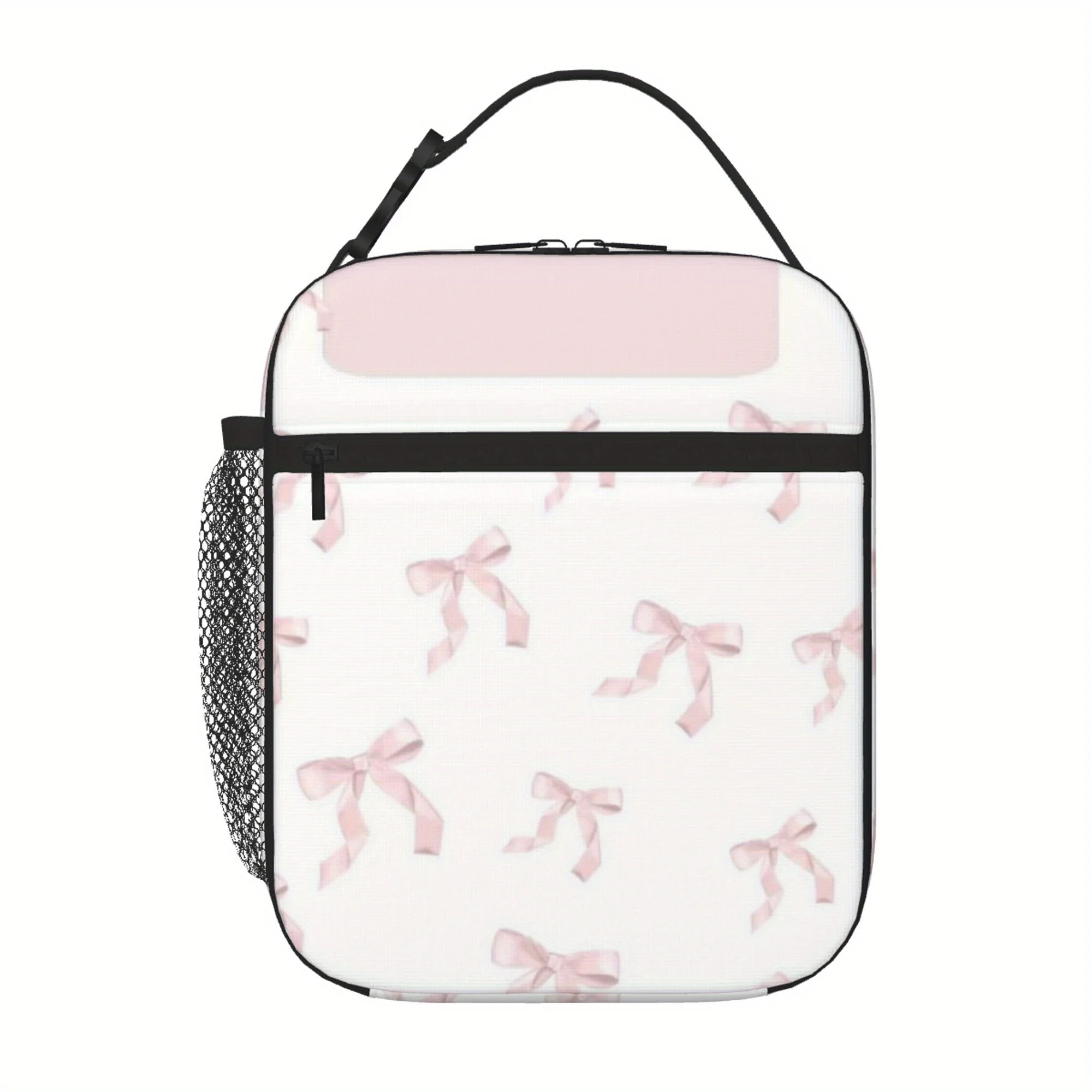 Bows Scattered on White Background Printed Thermal Bag, Insulated Bag, No Food Contact, Suitable for Home, Restaurant, Office