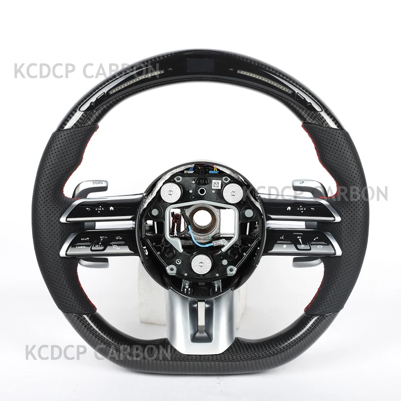 

LED carbon fiber leather steering wheel suitable for Benz 2022 new CLS GLE W213 W238 E63 S63 G63 G65 Gt63 Gts C300 C43 W211 W223