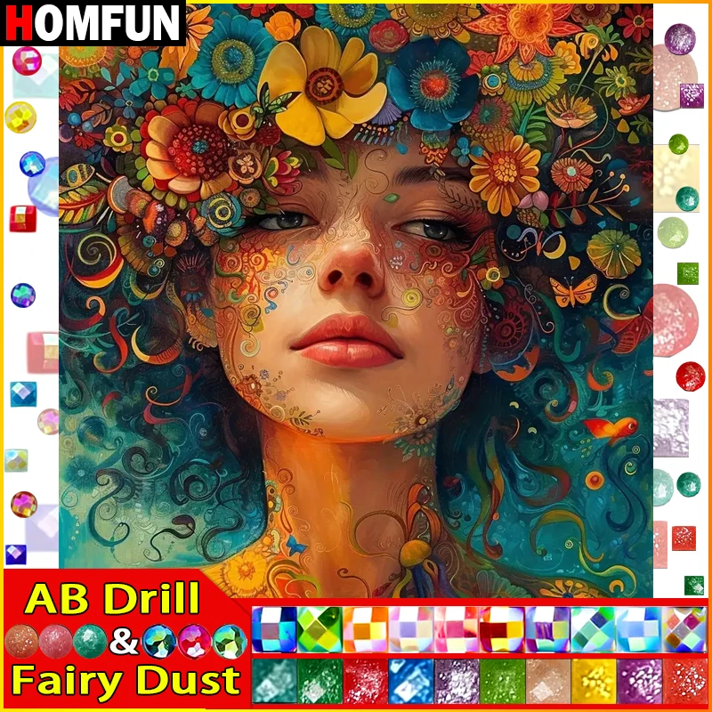 HOMFUN Fairy Dust AB Full Diamond Embroidery 