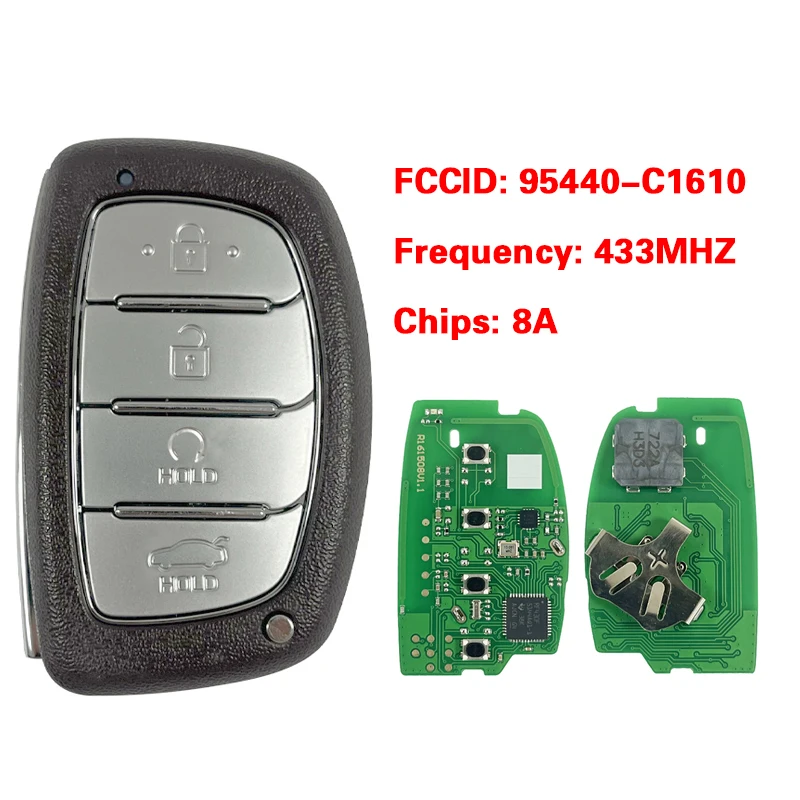 CN020331 Aftermarket 4 Button Smart Key Keyless Go Remote Key Control 8A  Chip 433MHz FCC 95440-C1610 For Hyundai Sonata 2018