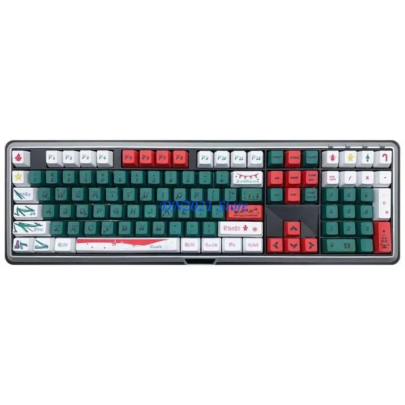 F3KE Christmas Keyboard Keycaps 123PCS Festive Keycaps DeepForest PBT