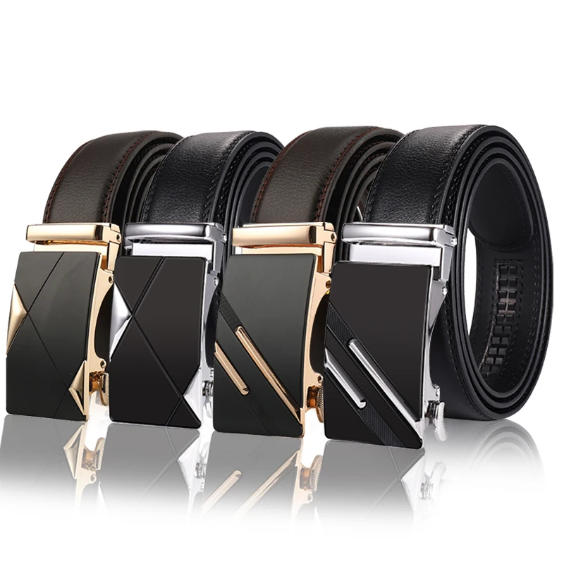 Belt for men with smooth and automatic buckle, high-end belt for men's business, leisure, middle-aged and young pants