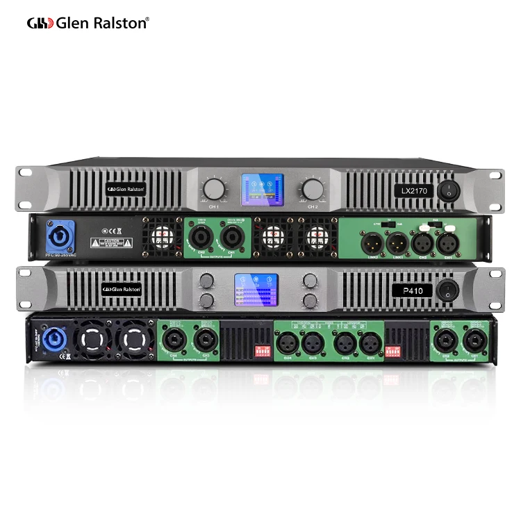 Glen Ralston LX2170 1800w high power 2 channels professional audio 1u class d digital power amplifier