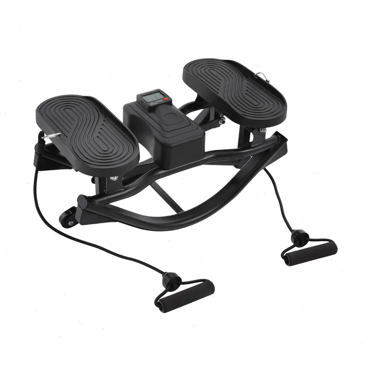 Rock Stepper with Elastic Resistance Bands, Side-to-Side Lateral Rocking Stepper Machine, Digital Display Monitor, Heavy Duty Frame, Home Fitness Equipment for Legs Glutes Workout ﻿