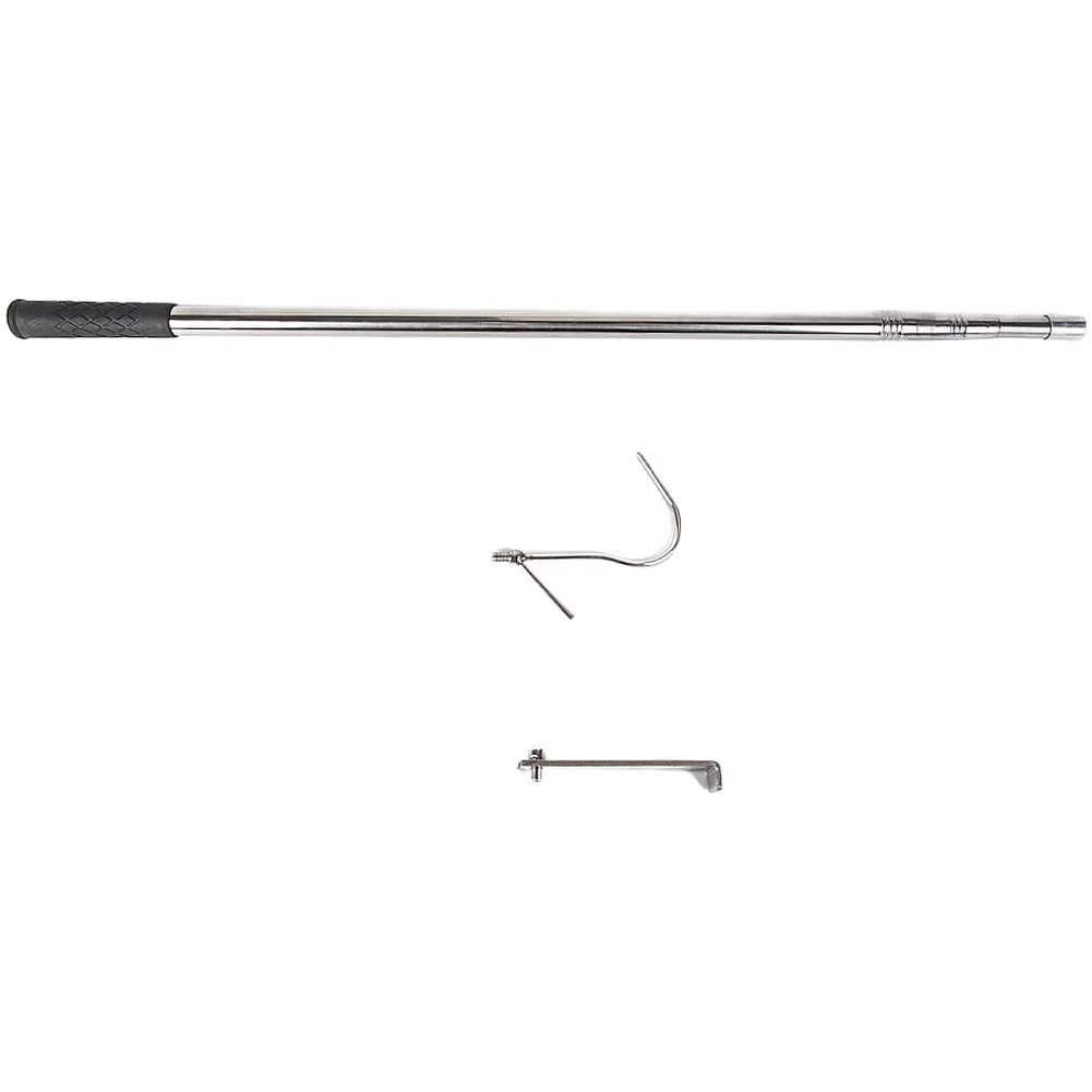 1.9M Telescopic Stainless Steel Truck Tarp Hook Pole Pickup Tool For Cargo Cover Adjustment And Vehicle Utility Tasks