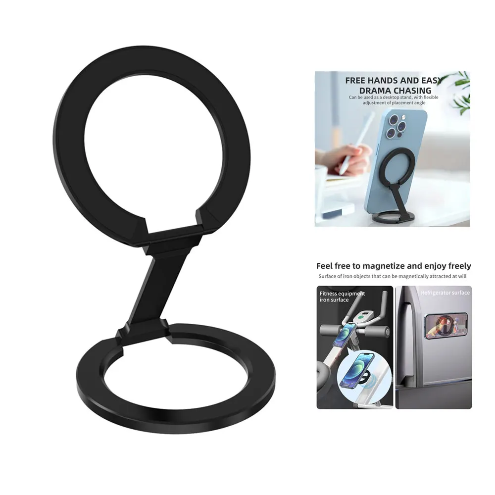 Support Magnétique Téléphone Pliable - Compatible MagSafe IPhone, Anneau Autocollant, 360°