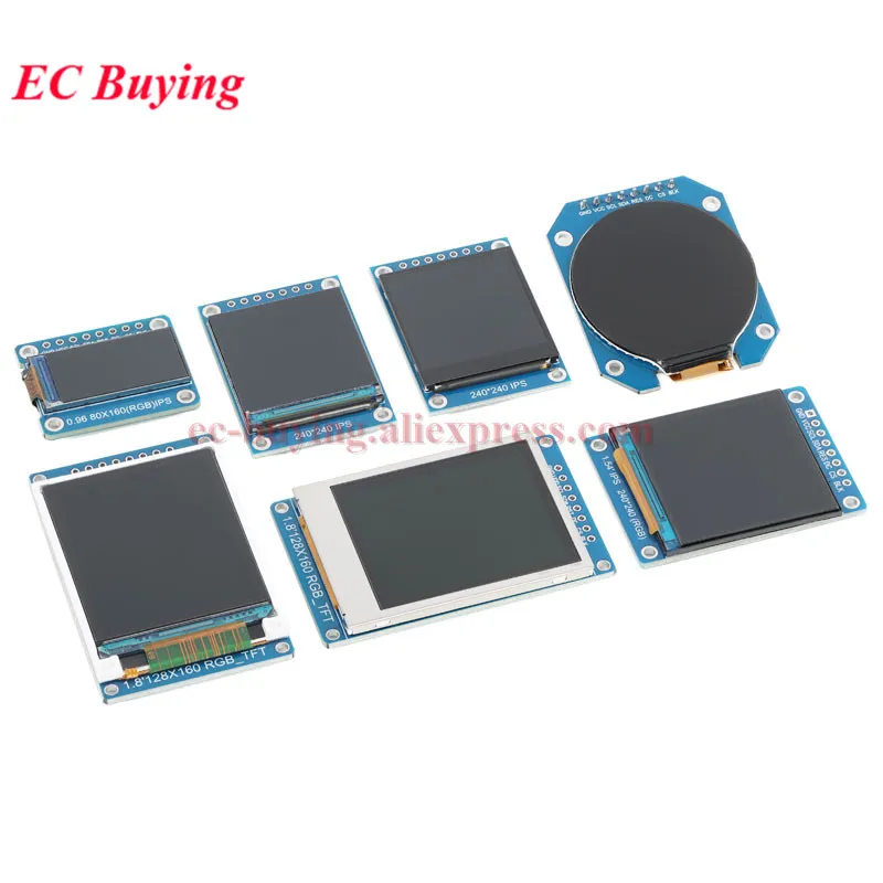 Wyświetlacz TFT IPS SPI HD Full Color LCD Moduł z układem sterującym ST7735 / ST7789 GC9A01, rozdzielczość 80*160 240*240 128*128, rozmiary 0.96 1.28 1.3 1.44 1.5 1.8 cala — zdjęcie produktu 6