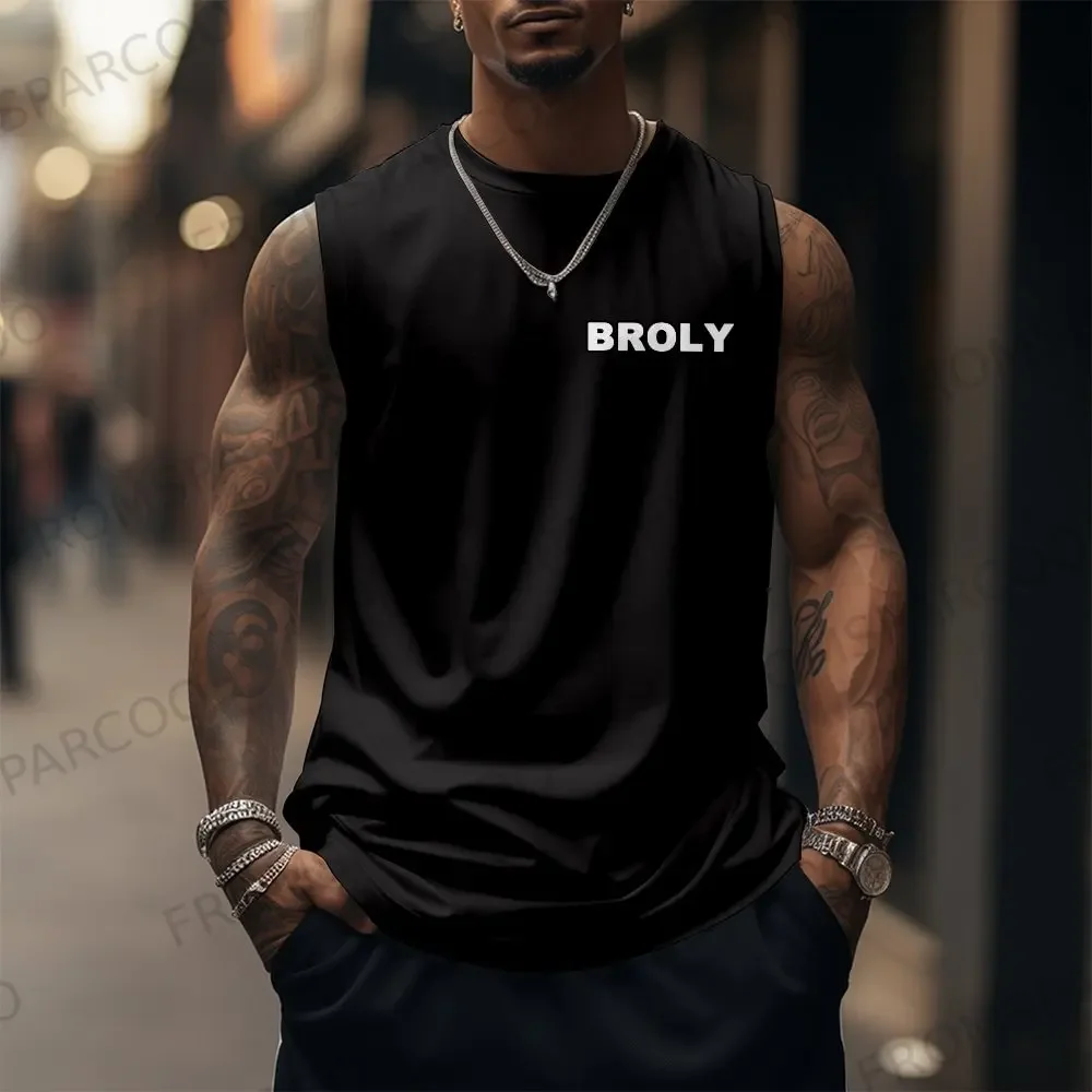 Koszulka bez rękawów Dragon Ball Anime Goku Print Tank Top 2025 Summer American-style Gym Men's Loose, Fashionable and Breathable Vest