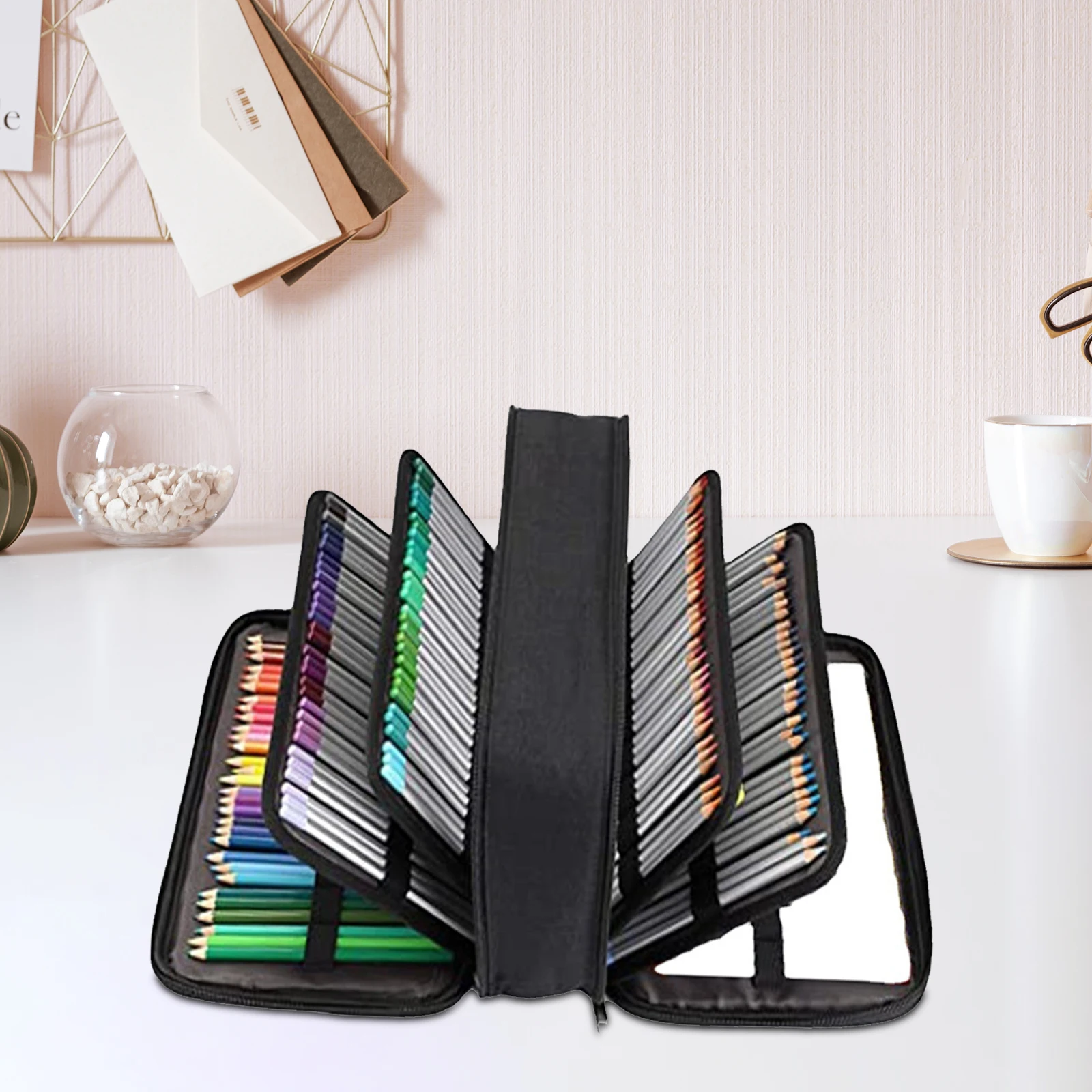 300 Sleuven Kleur Etui Houder Organizer Met Rits Groot Gekleurd Potlood Opbergtas Voor Jongens Meisjes Kunst Benodigdheden Marker