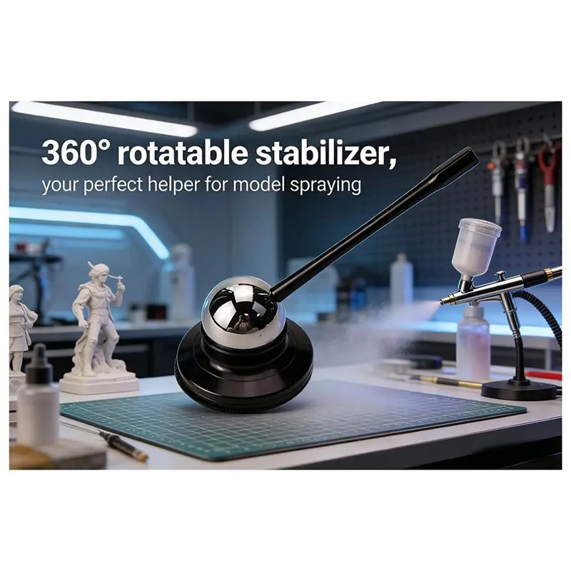 A36T-Painting Holder 360 Degree Rotating Handheld Stabilizer Sculpting Airbrush Tool For Carving DIY Black