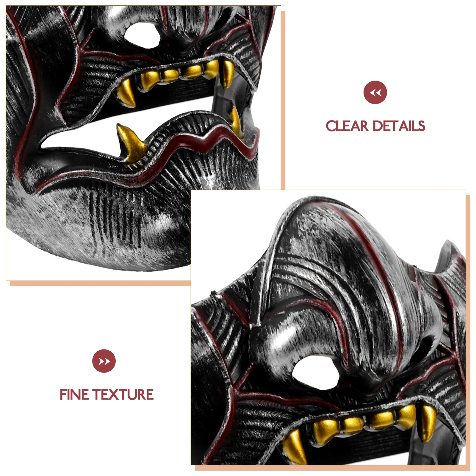 

Japanese Hannya Cosplay Mask Plastic Sturdy Elastic Band Makeup Party Drama Performance Costume Prop Accessory