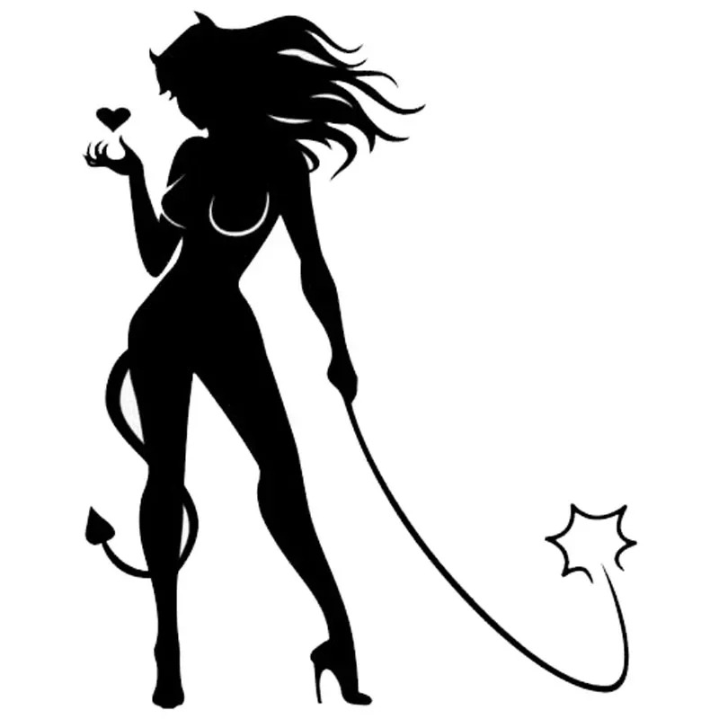 Funny  Car Sticker Sexy Devil GirlDecals Personality Motorcycle  Car Styling Waterproof and Sunscreen Vinyl Decal 16cm*10cm