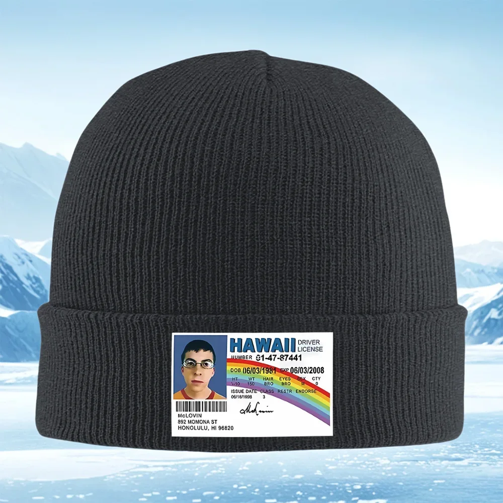 2026 Hawaii ID,rainbow,photo,signature. Men Women Unisex Knitted Hat Beanie Pullover Cap Winter Thermal Warm Christmas Outdoor C