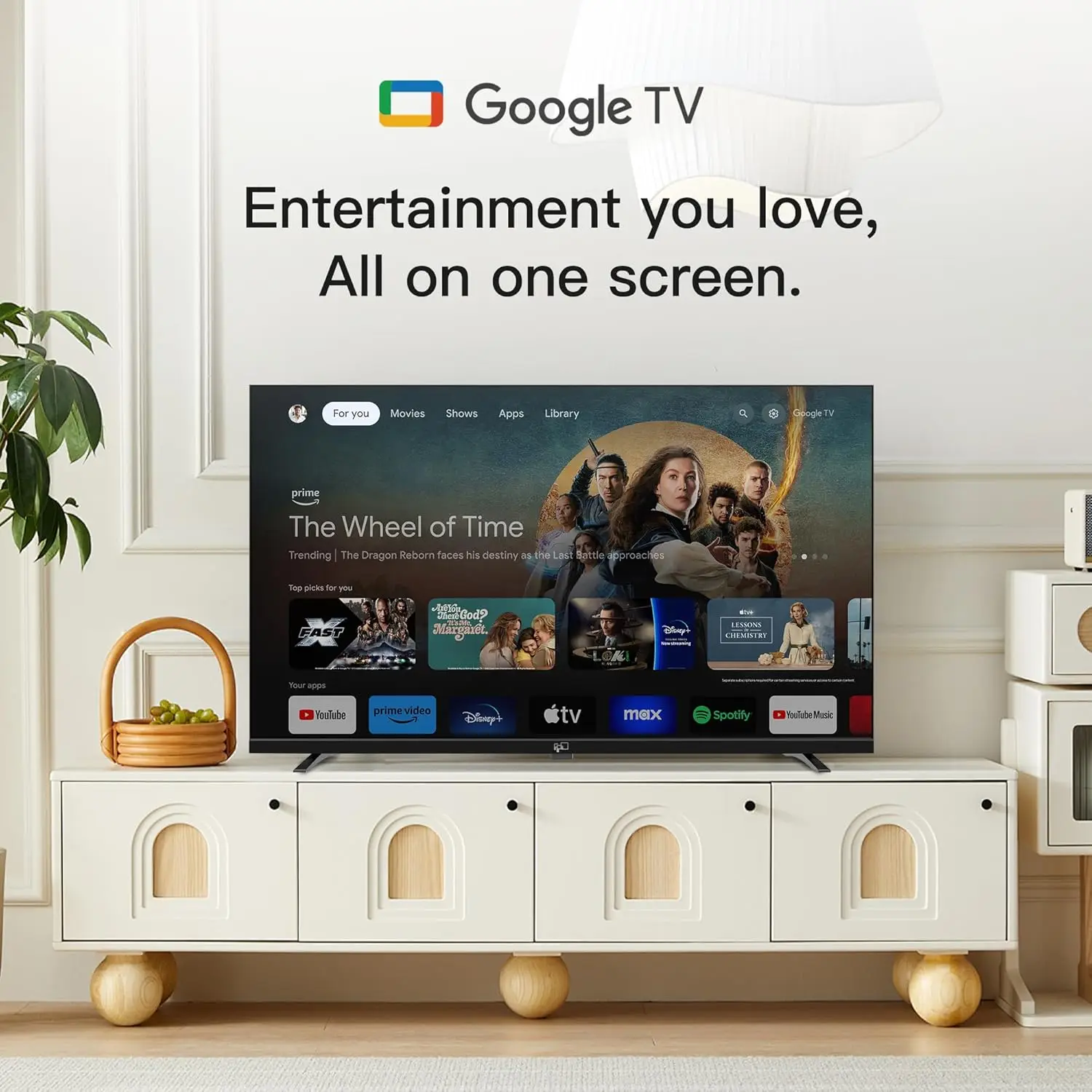 تلفزيون ذكي 32 بوصة Google TV HD 720p مع Google Play وGoogle Cast مدمج، HDR 10، Dolby Audio، جهاز التحكم عن بعد الصوتي، Stream Live TV