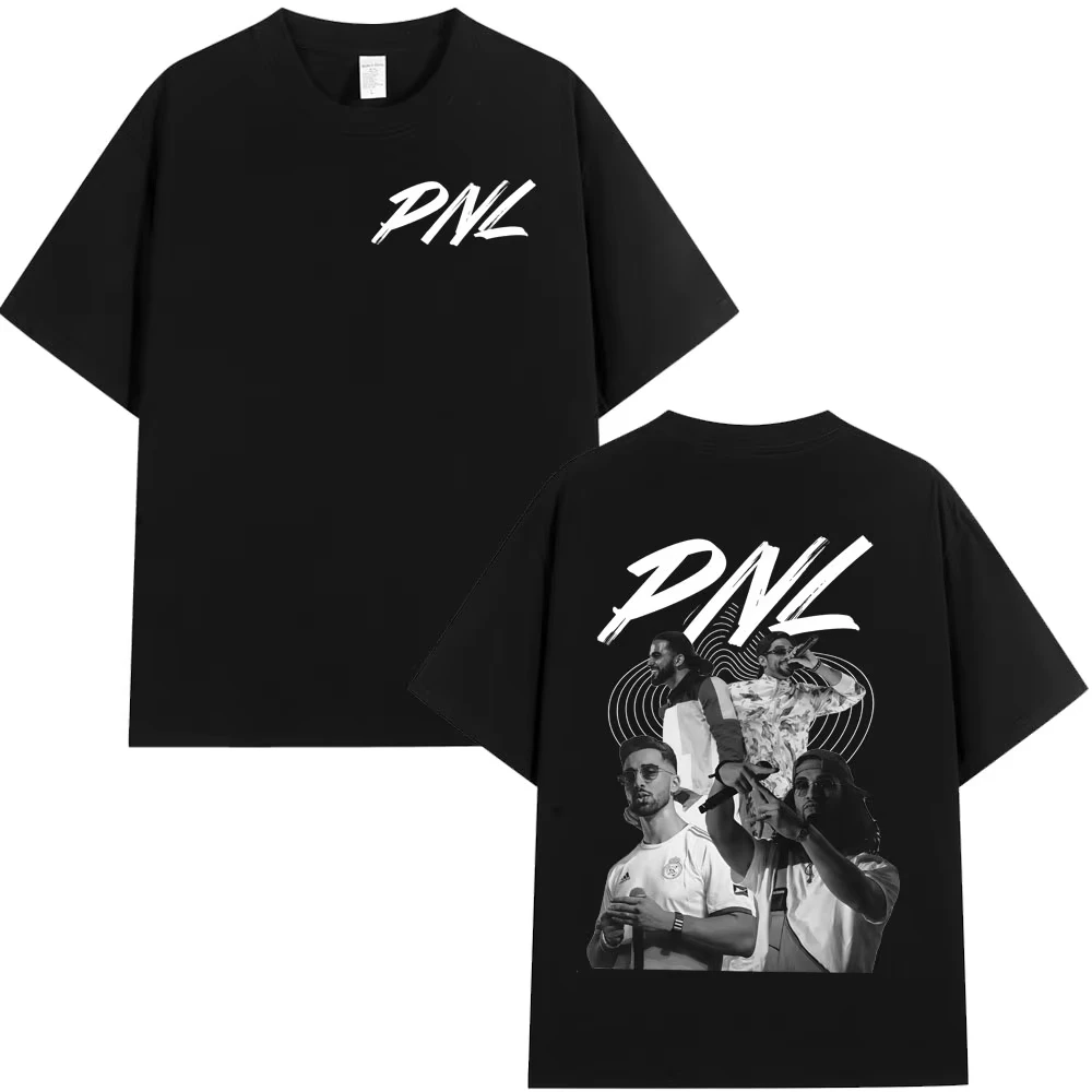 Rapero PNL Que la familia Alubm gráficos 100% algodón música camiseta hombres 2026 nuevo verano Hip hop unisex camisa de manga corta regalos para fanáticos