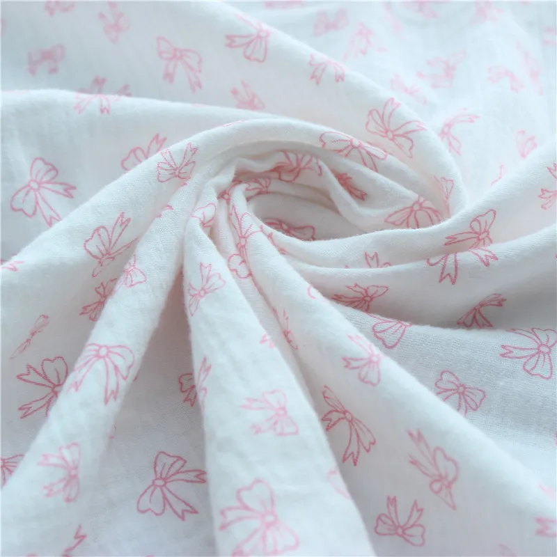 135x50cm Pure Cotton Double-layer Gauze, Washed Cotton Cloth Printed Fabric, Soft and Breathable, Children's Clothing Fabric