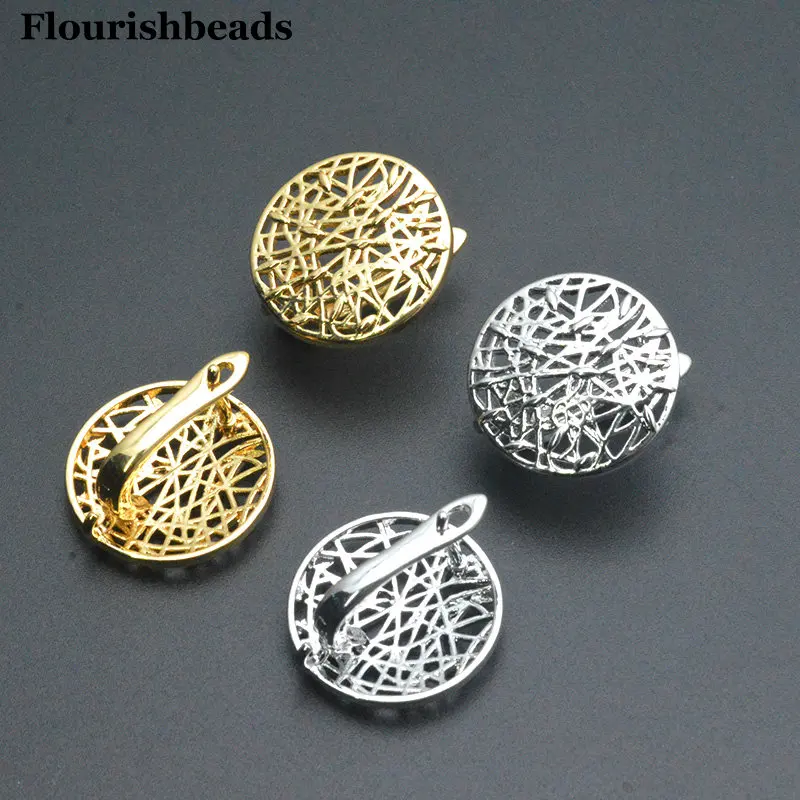 

30pc New Design Dense lines Surface Big Round Coin Shape Earring Clasps DIY Jewelry Findings