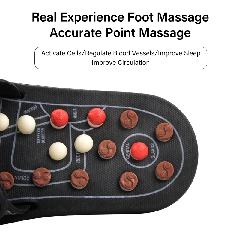 Home Women Men Foot Acupoint Feet Massage Slippers Shiatsu Sandal Feet Acupressure Therapy Rotating Foot Massager Shoes