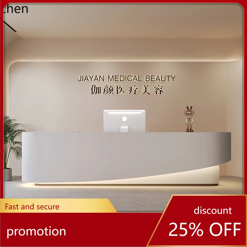 ZML Office Painted Bar Counter Company Hotel Yoga Studio Training Class Front Desk Reception Cashier Counter