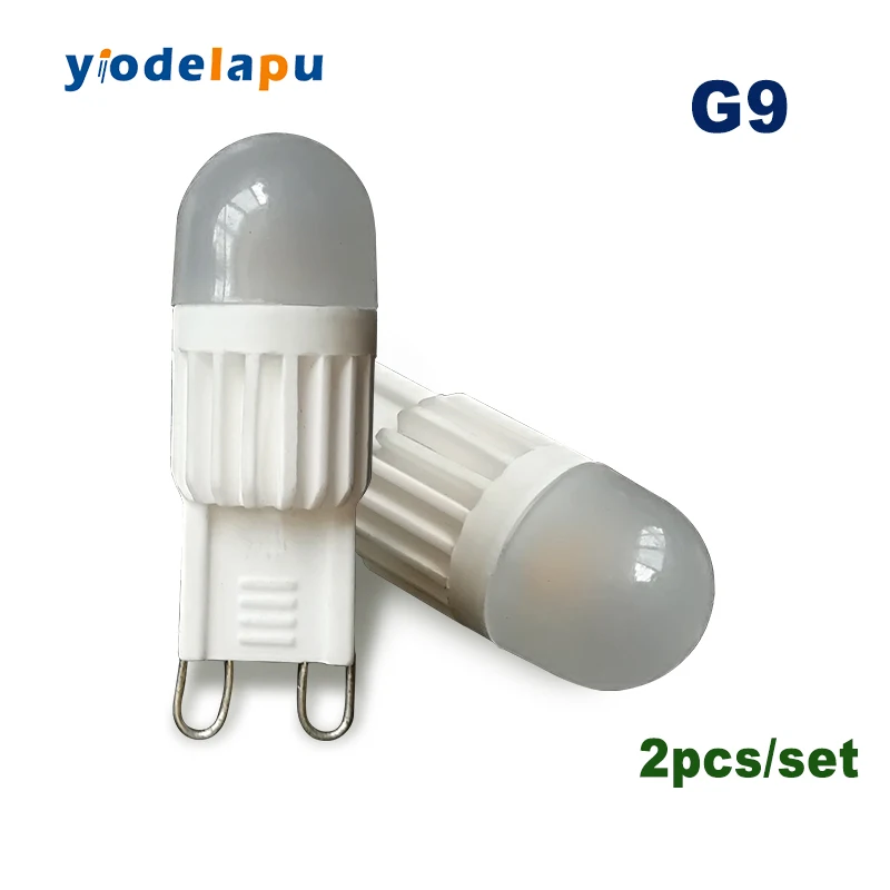 2pcs/lot G9 LED Lamp Mini LED Bulbs Ceramic AC 220V 230V COB Spotlight for Crystal Chandelier 180 Degree Lighting