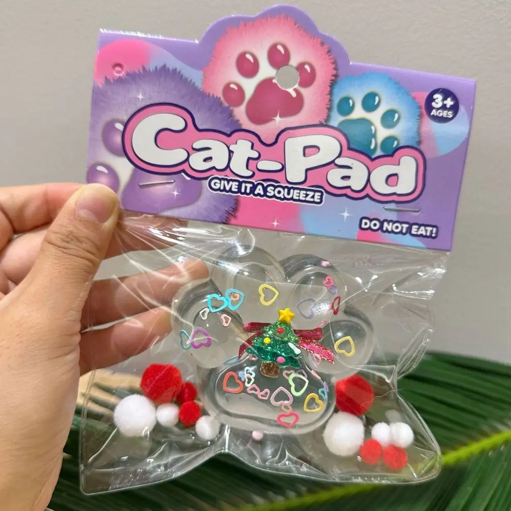 ตลกนวดคริสต์มาส Cat PAW บีบของเล่นซิลิโคน Handmade การ์ตูน Cat Claw ของเล่น 3D ช้า Rebound Cat PAW Pinch ของเล่นเด็ก