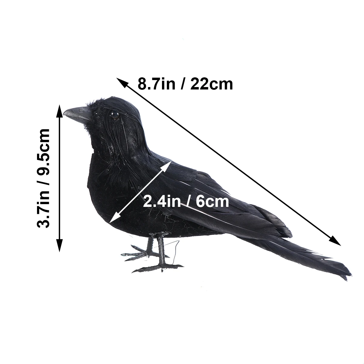 

3 PCS Number Simulation Crow Ornaments Staff Decorations Decorative Crows Artificial Bird